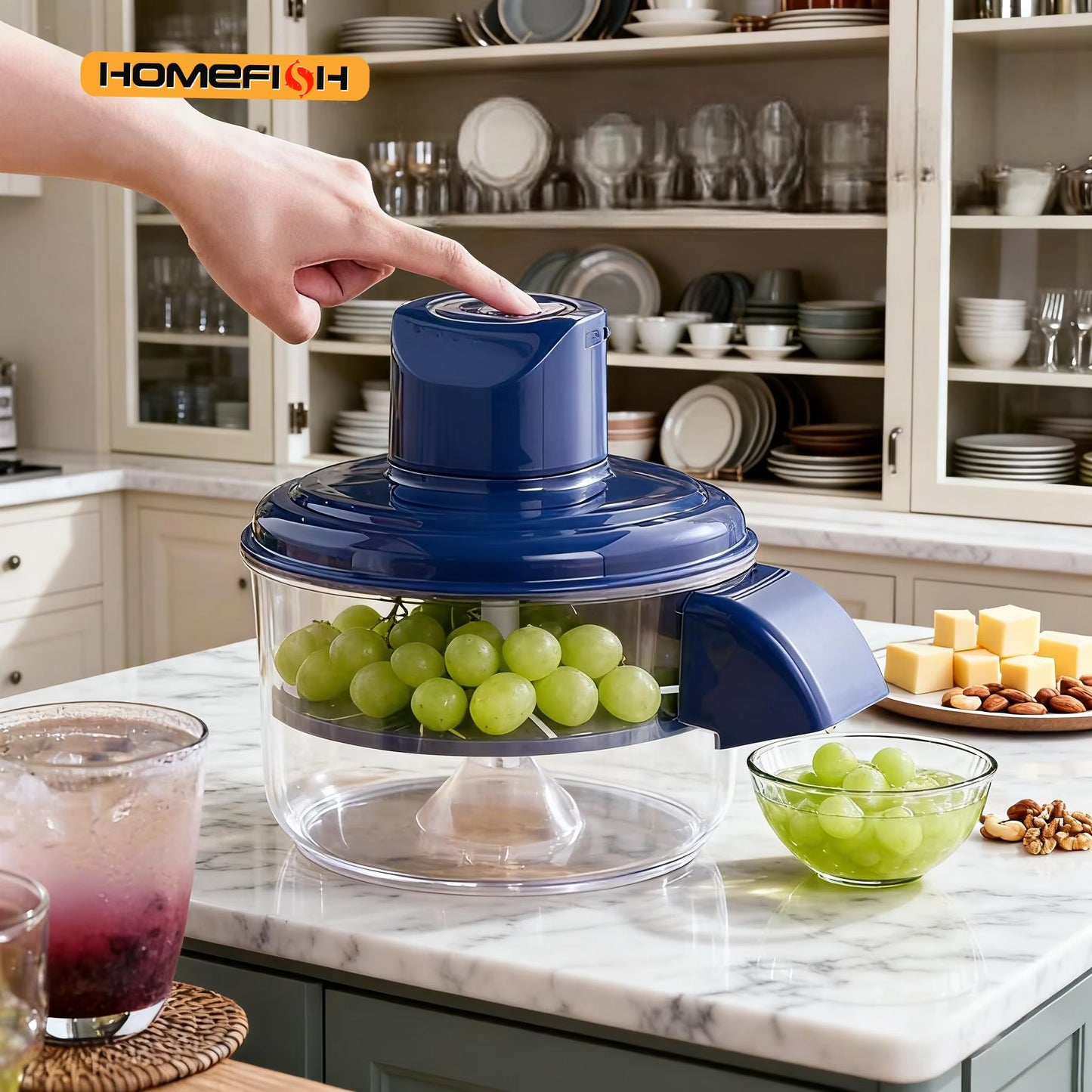 Effortless Automatic Electric Grape Peeler - Hands-Free Fruit Prep Tool for Quick Berry Skin Removal