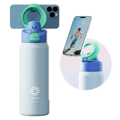 Ultimate 710/950ML Stainless Steel Sports Water Bottle with Magnetic Phone Holder & Insulated Bouncing Cover Thermos