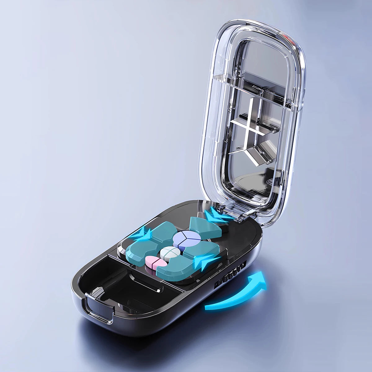 Precision Pill Splitter & Divider - Effortlessly Cut Pills into Halves, Thirds, and Quarters