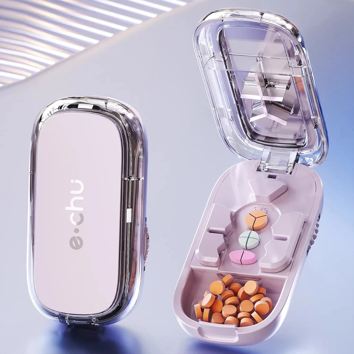 Precision Pill Splitter & Divider - Effortlessly Cut Pills into Halves, Thirds, and Quarters