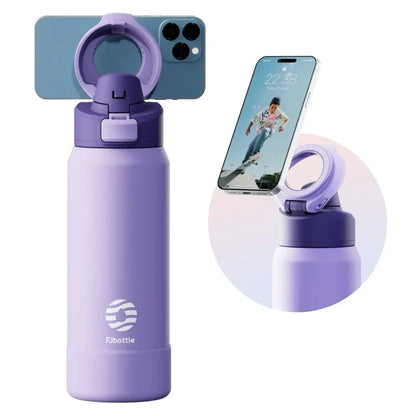 Ultimate 710/950ML Stainless Steel Sports Water Bottle with Magnetic Phone Holder & Insulated Bouncing Cover Thermos