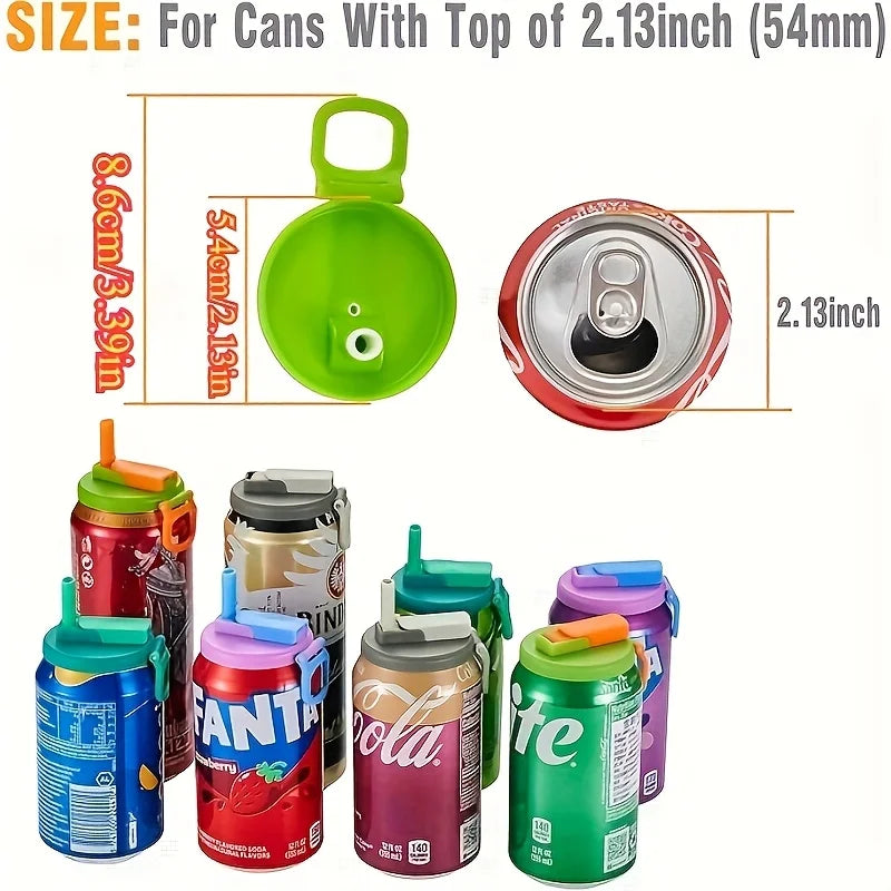 Eco-Friendly Reusable Soft Drink Can Lid with Straw - Perfect for Beverages, Juices, and Sodas!