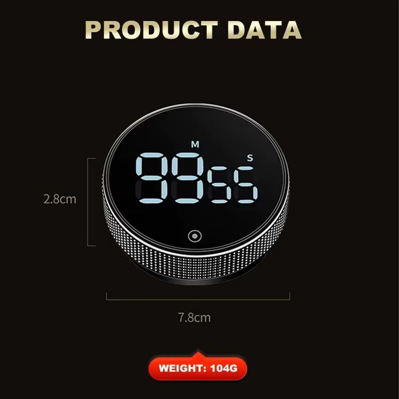 Precision Countdown: DINRGO Magnetic Digital Kitchen Timer - Perfect for Cooking, Showers, and More!