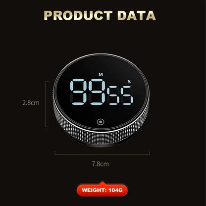 Precision Countdown: DINRGO Magnetic Digital Kitchen Timer - Perfect for Cooking, Showers, and More!