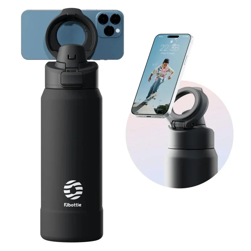 Ultimate 710/950ML Stainless Steel Sports Water Bottle with Magnetic Phone Holder & Insulated Bouncing Cover Thermos