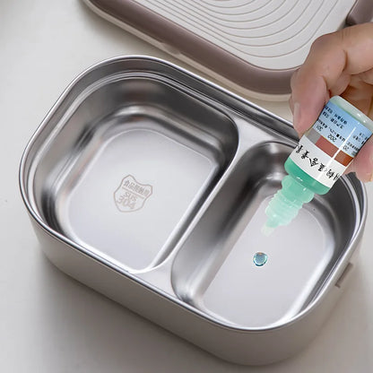 Electric Lunch Box 1L - Stainless Steel Food Warmer with EU/US Plug for School & Office - 220V/110V Thermostatic Heater 18W