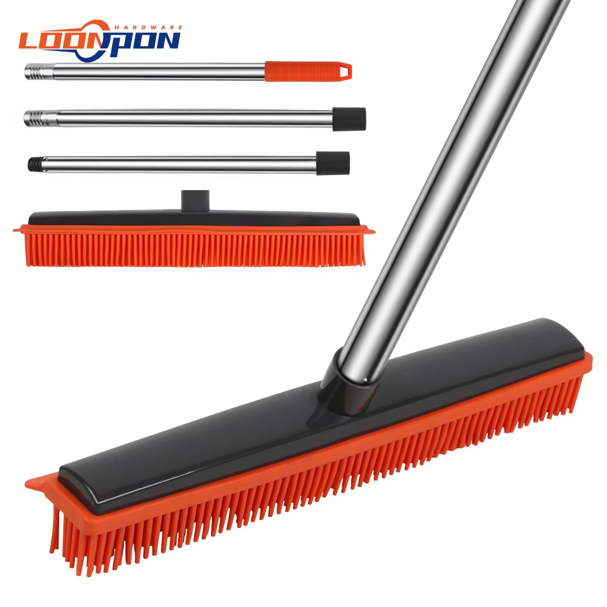 Revolutionary Push Silicone Broom - Scratch-Free Rubber Bristles for Effortless Pet Hair Removal on Floors, Carpets, Tiles, and Windows!