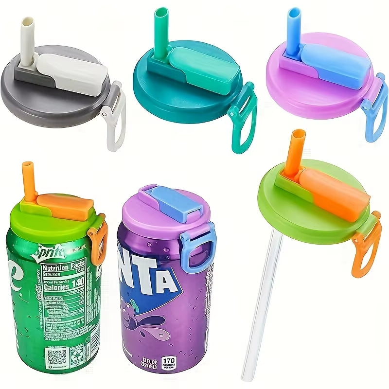 Eco-Friendly Reusable Soft Drink Can Lid with Straw - Perfect for Beverages, Juices, and Sodas!