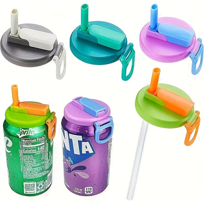 Eco-Friendly Reusable Soft Drink Can Lid with Straw - Perfect for Beverages, Juices, and Sodas!