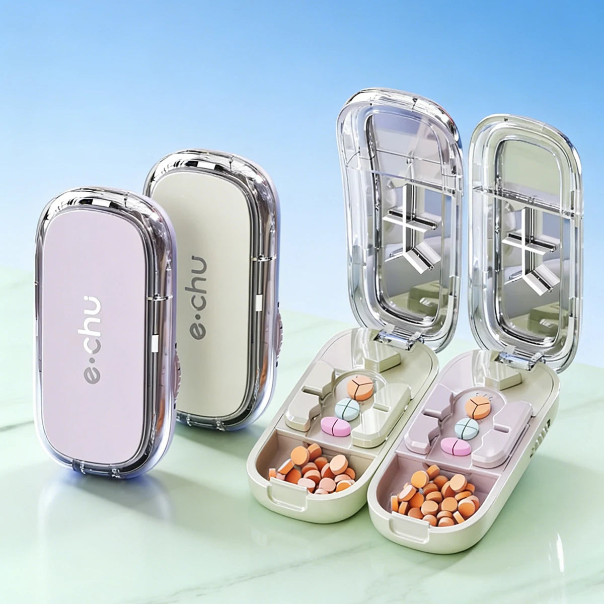 Precision Pill Splitter & Divider - Effortlessly Cut Pills into Halves, Thirds, and Quarters