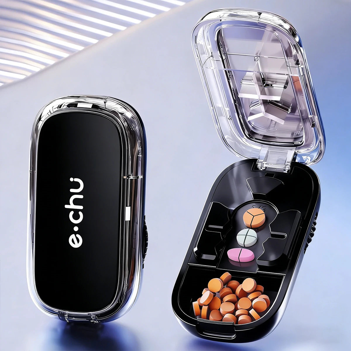 Precision Pill Splitter & Divider - Effortlessly Cut Pills into Halves, Thirds, and Quarters