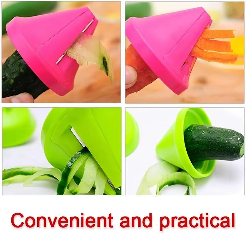 Revolutionary Kitchen Rotating Shredder & Spiral Peeler - Manual Vegetable Slicer for Effortless Grating of Fruits, Potatoes, and Radishes!