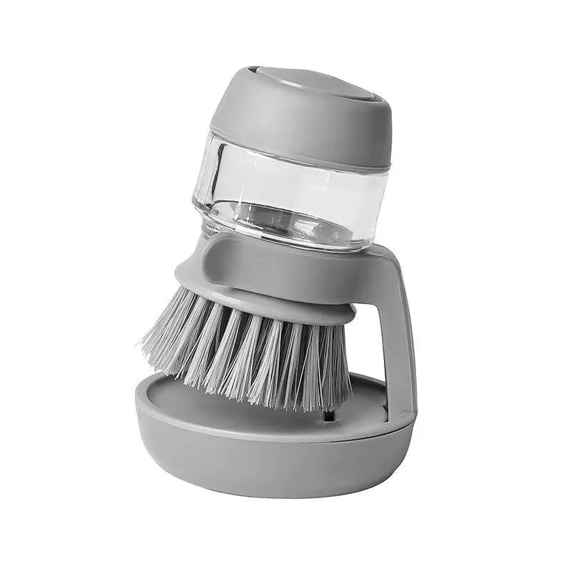 Multi-Use Soap Dispensing Dish Brush with Tray - Effortless Cleaning for Your Kitchen
