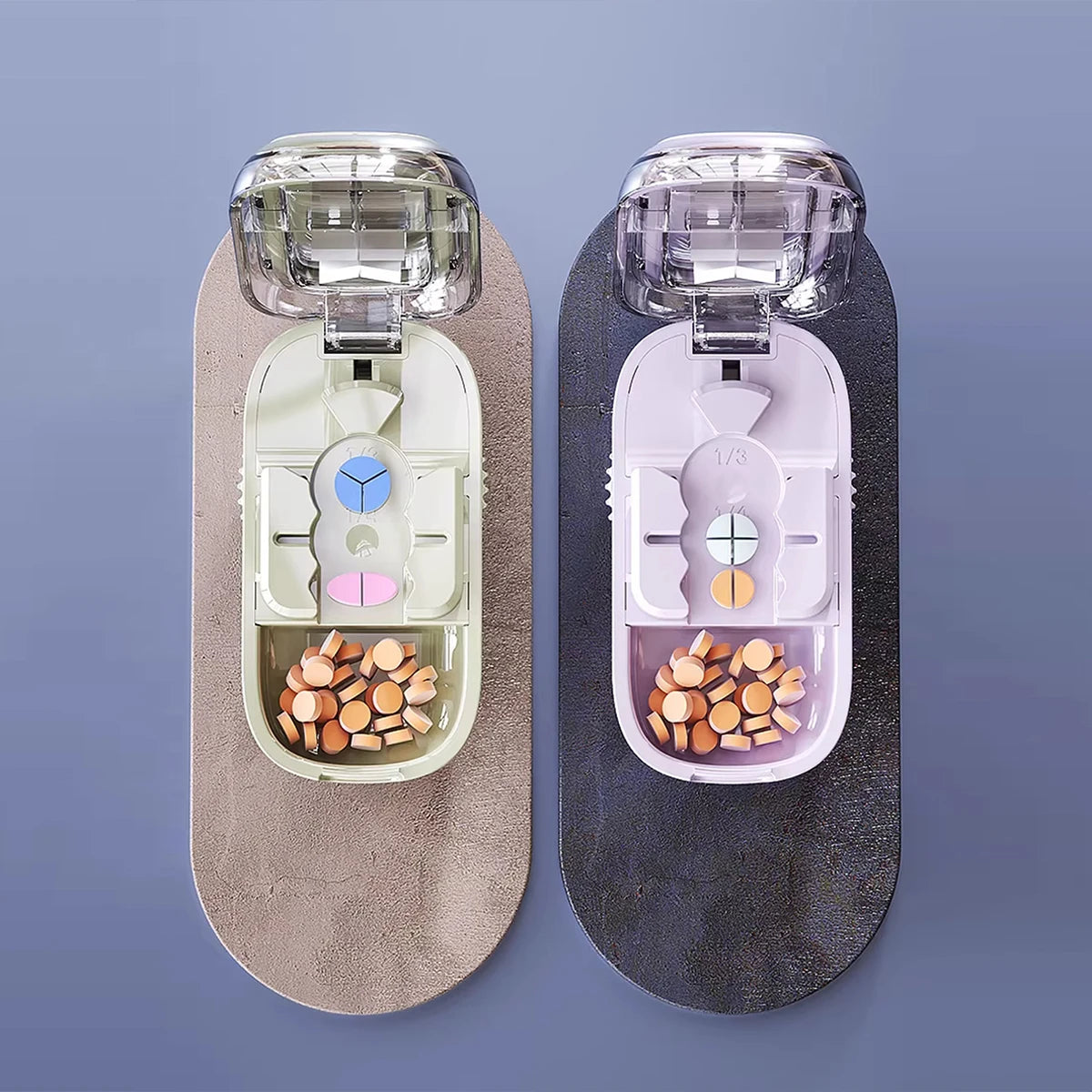 Precision Pill Splitter & Divider - Effortlessly Cut Pills into Halves, Thirds, and Quarters