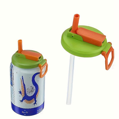 Eco-Friendly Reusable Soft Drink Can Lid with Straw - Perfect for Beverages, Juices, and Sodas!